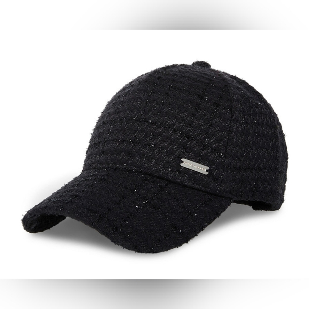 NWT-Steve Madden Tweed Black Baseball Cap!